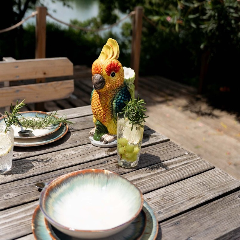 Assiettes creuses blanches et bleues en faïence - Organic - Kare Design