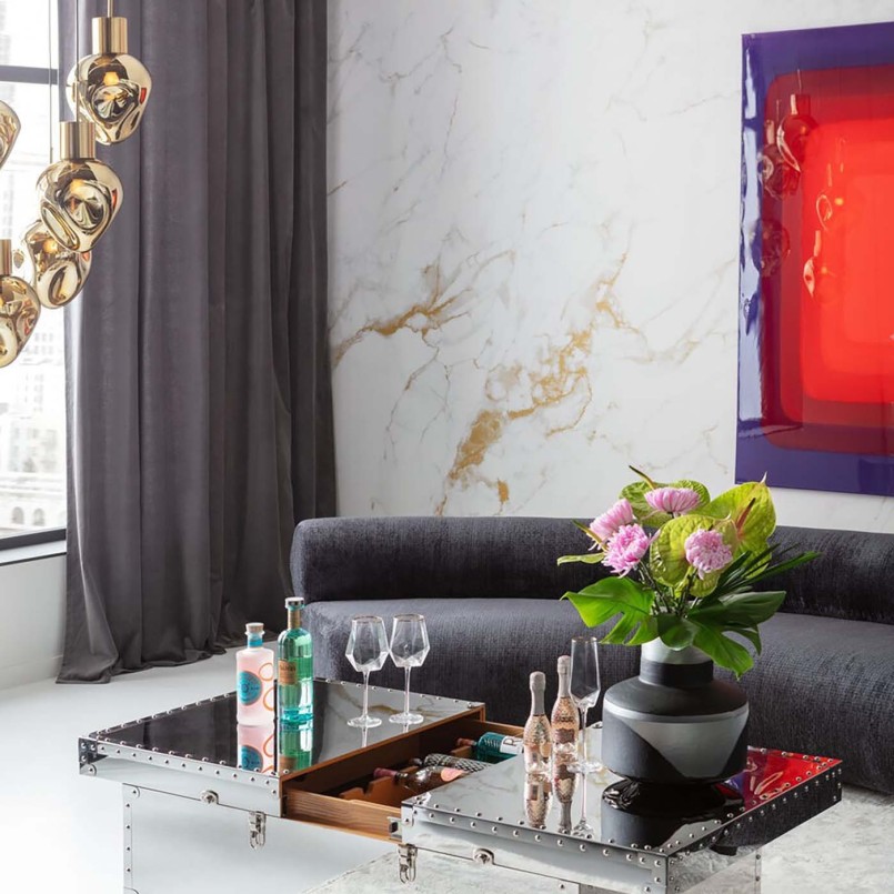 Verf met rood en paars kleurverloop - Tendency - Kare Design