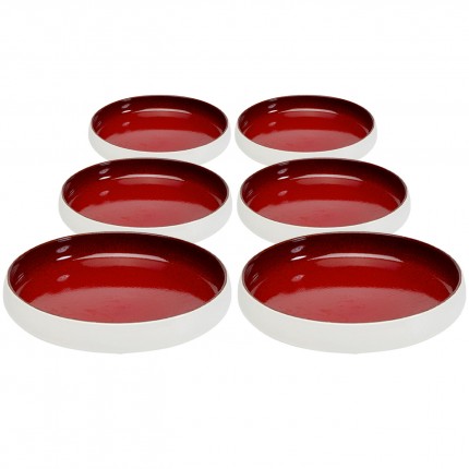 Assiettes creuses Colorino rouges 21cm set de 4 Kare Design