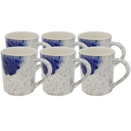 Blue stoneware mugs set of 6 - Biscotti - Kare Design