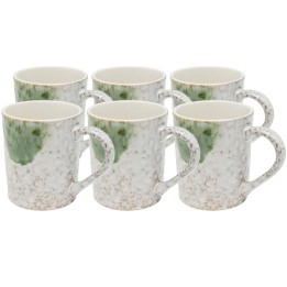Groene steengoed mokken set van 6 - Biscotti - Kare Design