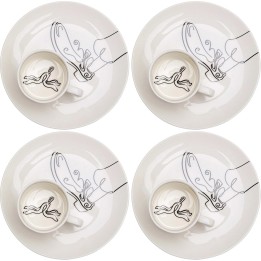 Schoen en banaan koffiekopjes in zwart en wit - Favola - Kare Design