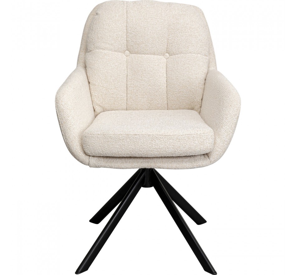 Draaistoel met armleuningen Molly creme Kare Design