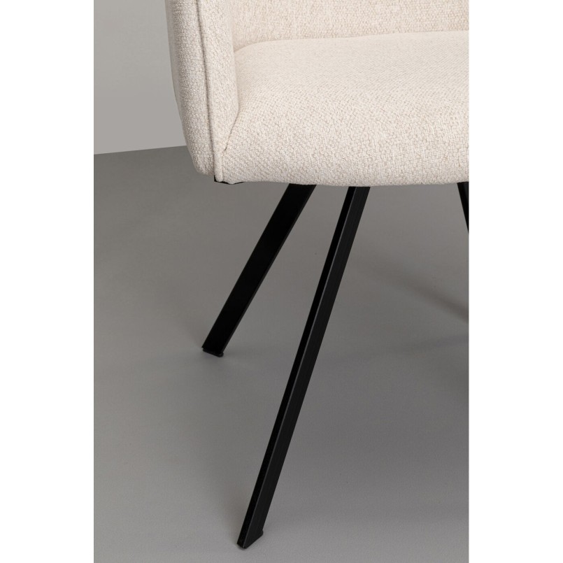 Chaise pivotante Modino crème