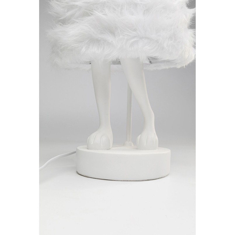 Lampe à poser Animal Rabbit Fur blanc/argenté 68cm