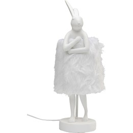 Lampe à poser Animal Rabbit Fur blanc/argenté 50cm