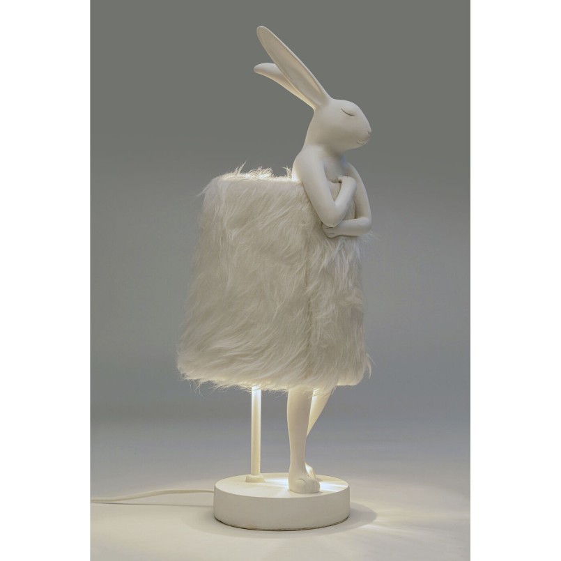 Lampe à poser Animal Rabbit Fur blanc/argenté 50cm