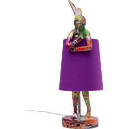 Lampe à poser Animal Rabbit Graffiti/violet 50cm