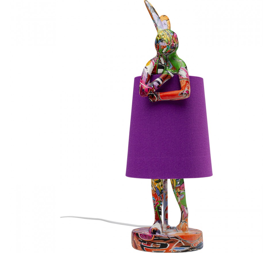 Tafellamp Animal konijn 50cm graffiti en paars Kare Design