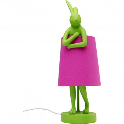 Lampe Animal lapin 50cm verte et rose Kare Design