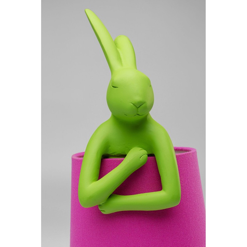 Lampe à poser Animal Rabbit vert/fuchsia 50cm