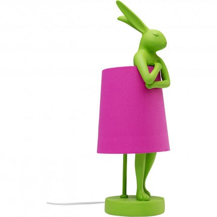 Lampe Animal lapin 50cm verte et rose Kare Design