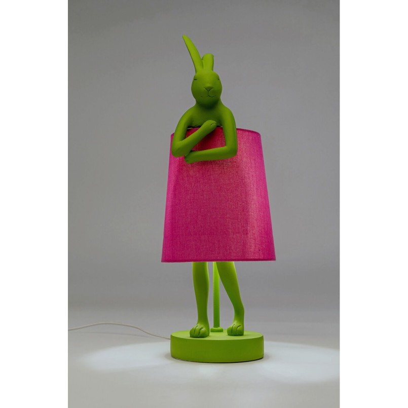 Lampe à poser Animal Rabbit vert/fuchsia 50cm