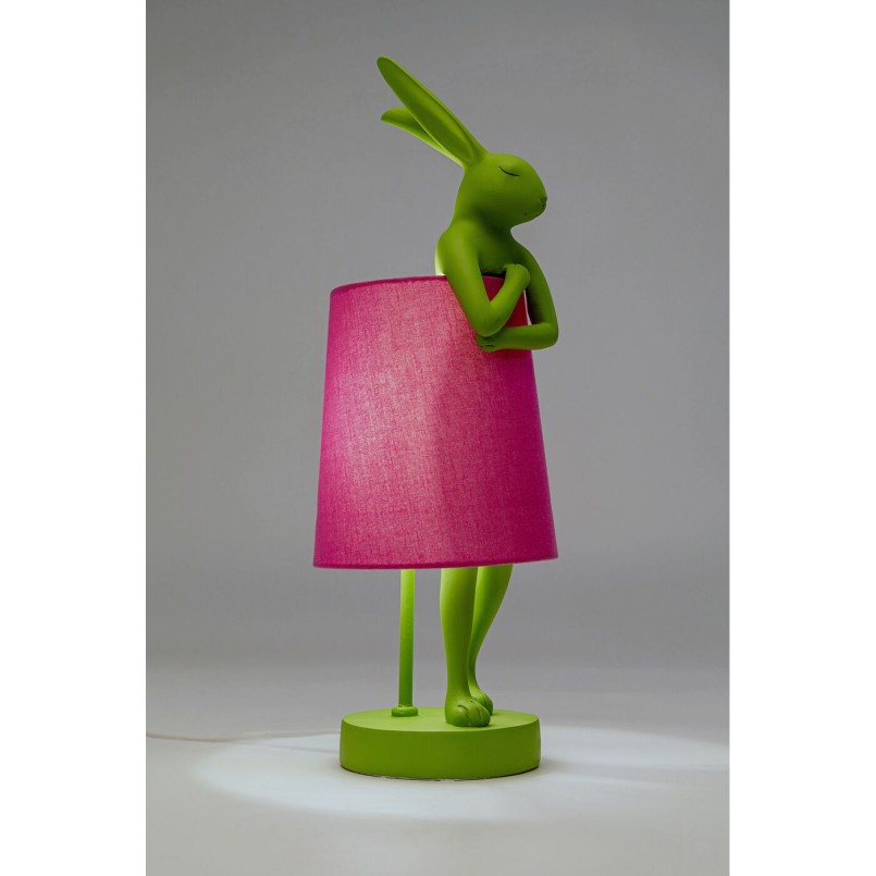 Lampe à poser Animal Rabbit vert/fuchsia 50cm