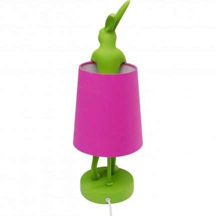 Lampe Animal lapin 50cm verte et rose Kare Design