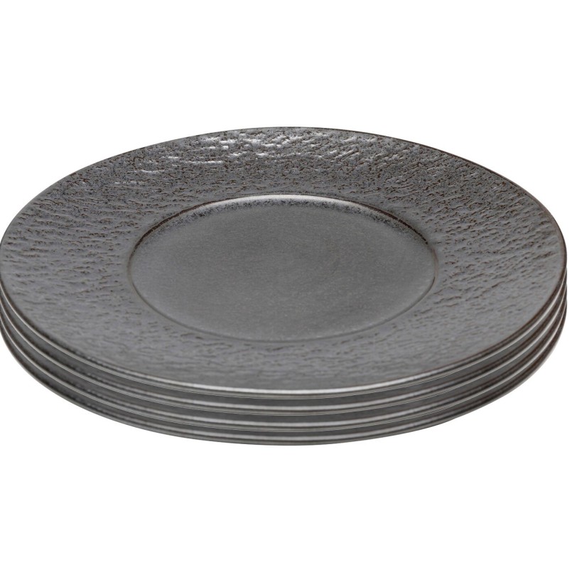 Assiettes noires en grès - Cosmsos - Kare Design