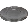 Black plates set of 4 in stoneware - Cosmsos - Kare Design