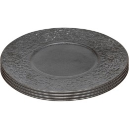 Black plates set of 4 in stoneware - Cosmsos - Kare Design