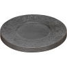 Black plates set of 4 in stoneware - Cosmsos - Kare Design