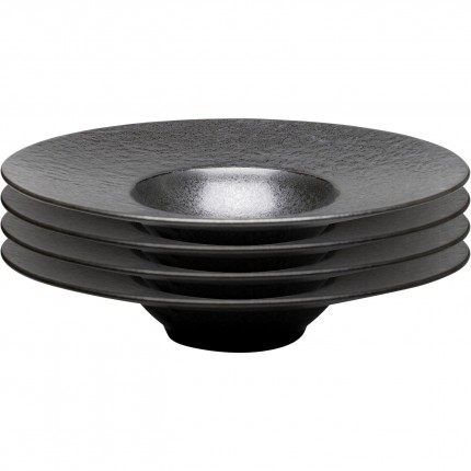 Plate Deep Cosmos Ø27cm black (4/set) Kare Design