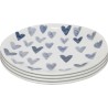 Assiettes blanches avec des cœurs bleus - Cuori - Kare Design
