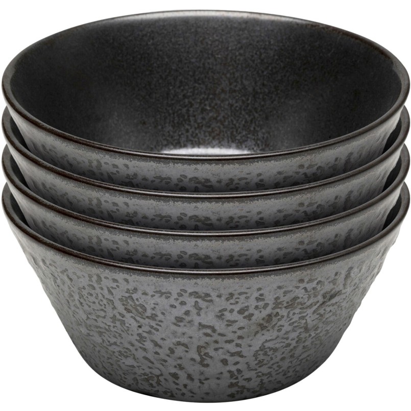 Black stoneware bowls set of 4 - Cosmos - Kare Design