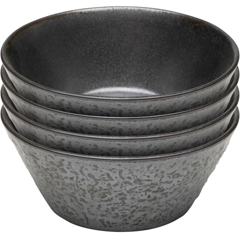 Black stoneware bowls set of 4 - Cosmos - Kare Design