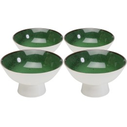 Green and white porcelain bowls set of 4 - Colorino - Kare Design