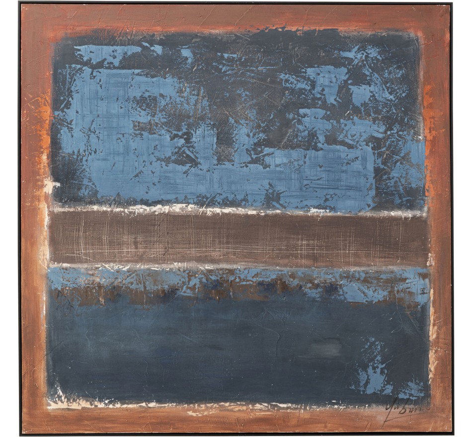 Framed Picture Silence 120x120cm blue Kare Design