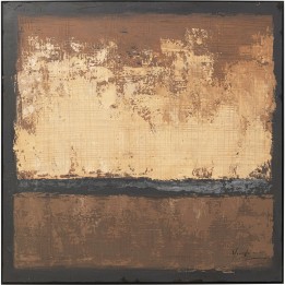 Tableau encadré Silence marron 120x120cm