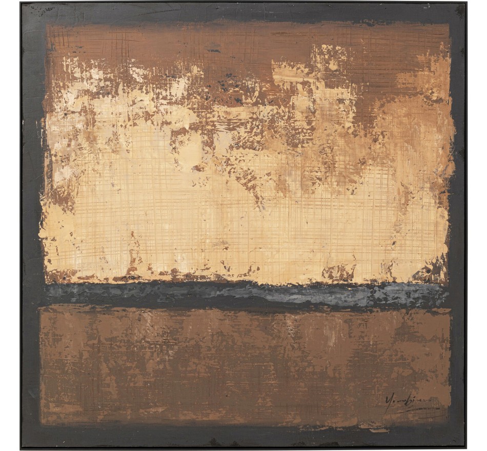 Schilderij Silence 120x120cm bruin Kare Design