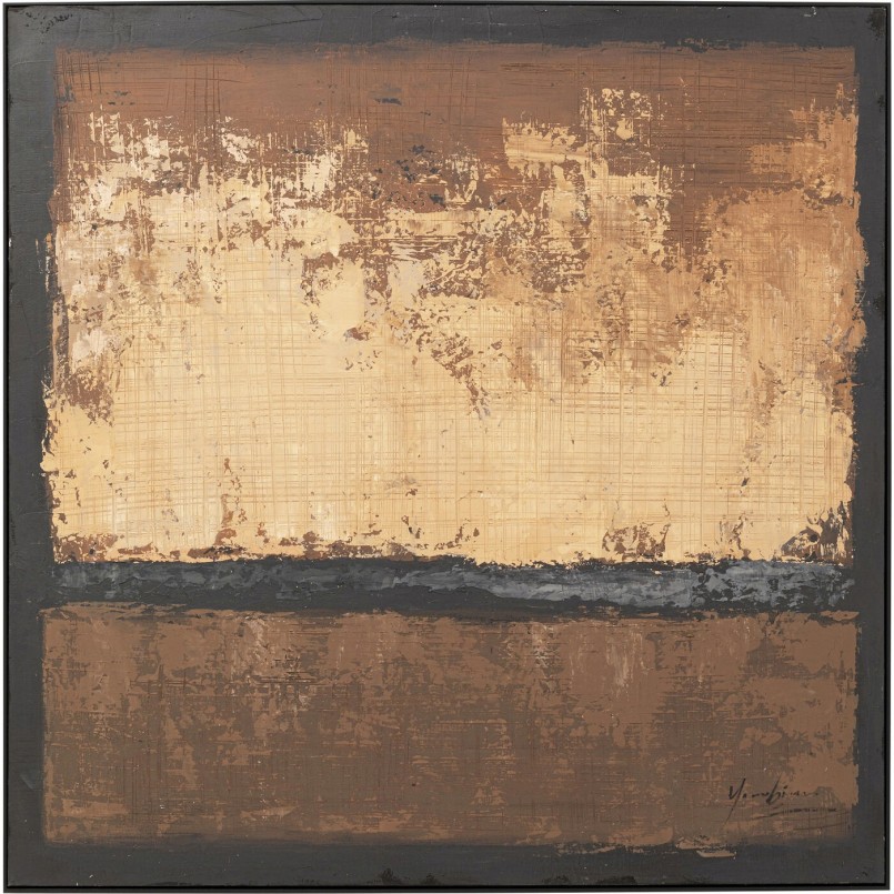 Tableau encadré Silence marron 120x120cm