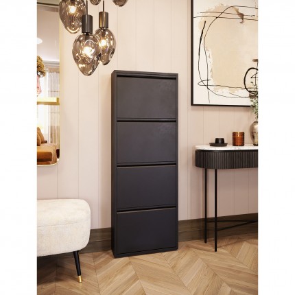 Schoenenkast Caruso zwart 4 laden Kare Design