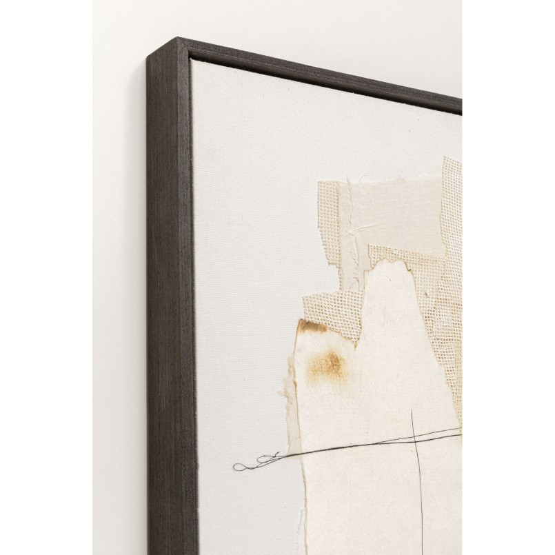 Tableau abstrait beige texturé carré - Arty Collage - Kare Design