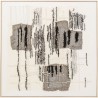 Vierkant abstract schilderij met structuur in grijs, zwart en beige - Cucito - Kare Design