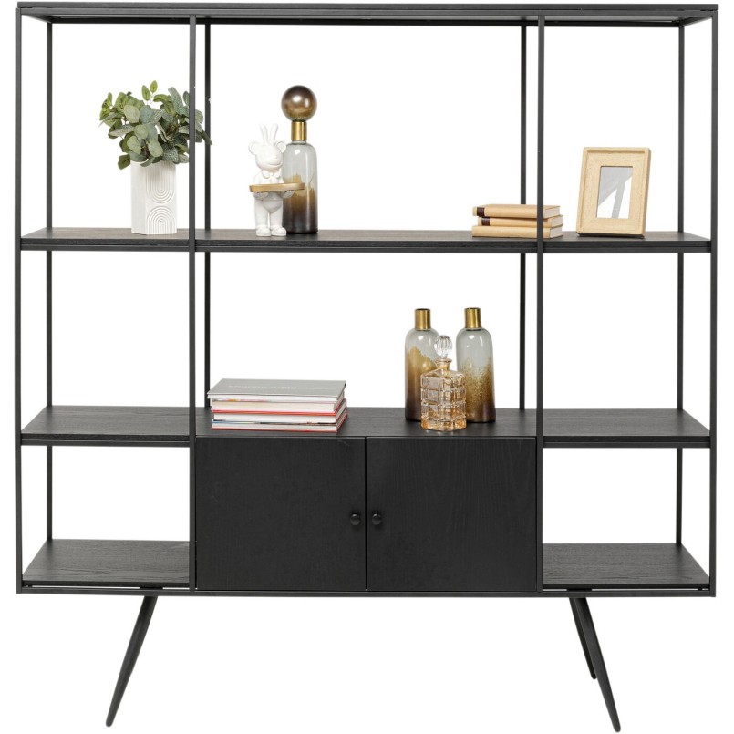 Black wood and steel shelf - Cosy Sixties - Kare Design
