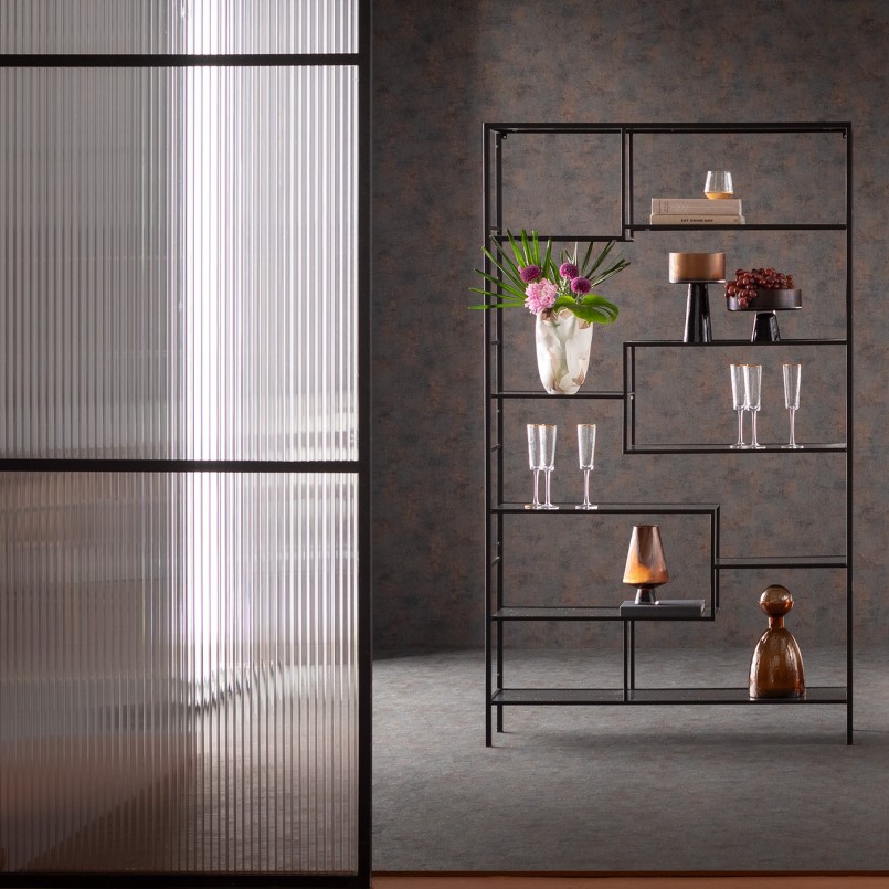 Glazen vaas in beige en wit - Galicia - Kare Design