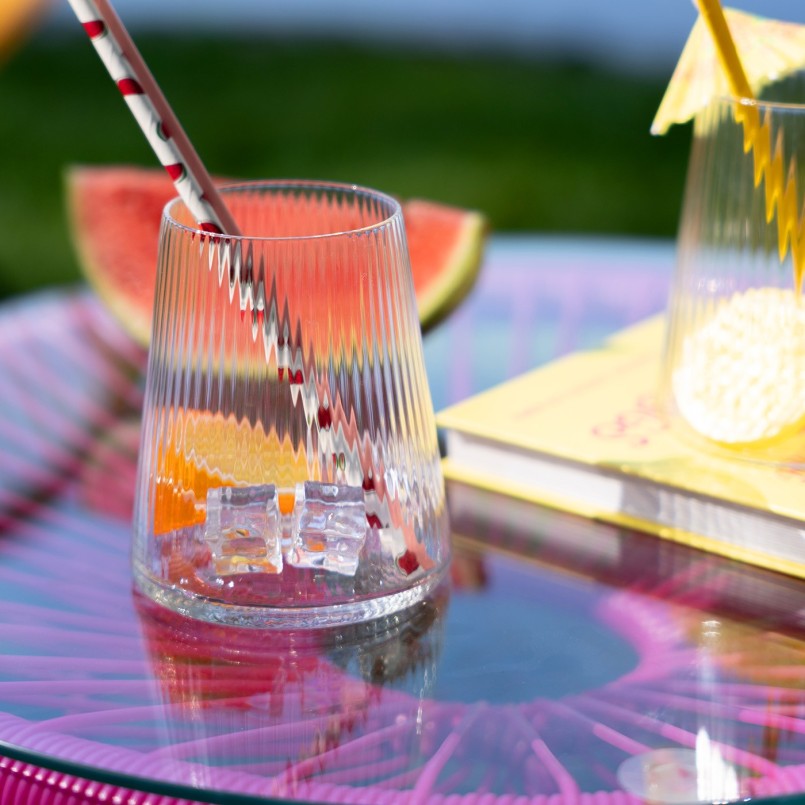 Pink garden armchair and side table - Acapulco - Kare Design