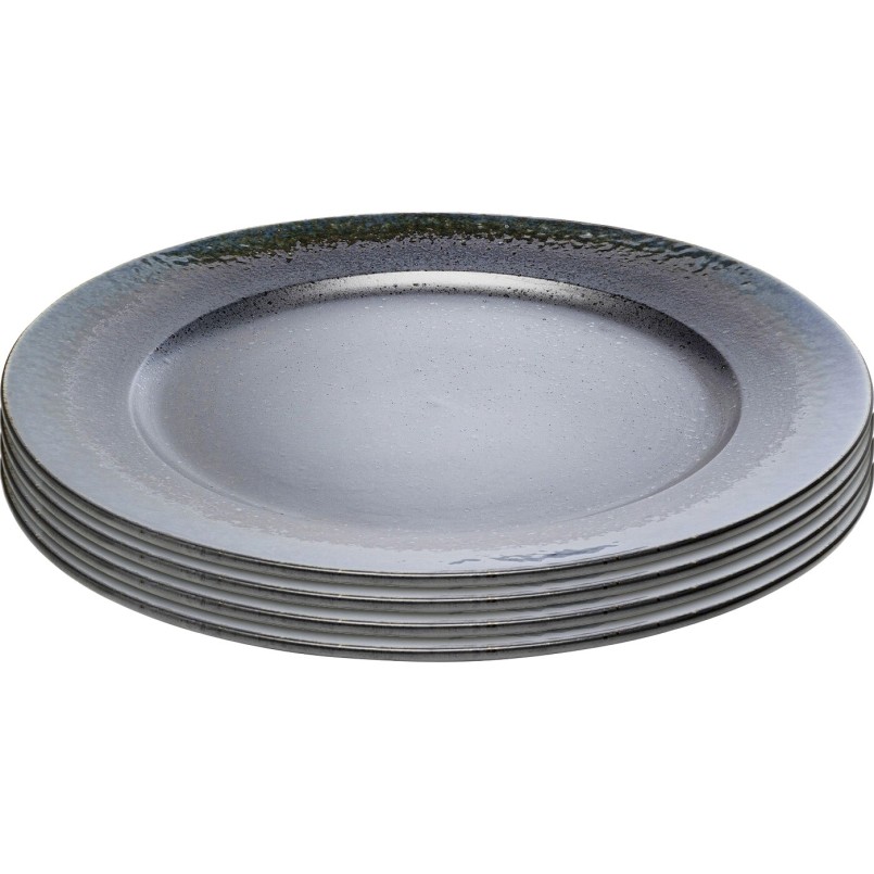 Black earthenware plates set of 4 - Kassandra - Kare Design