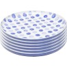 Assiettes en grès blanc à pois bleus - Partitio Dots - Kare Design