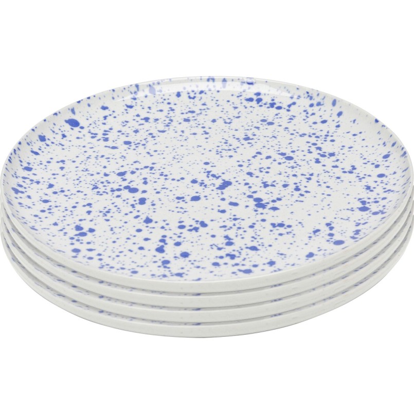 Assiettes en grès blanc tacheté de bleu - Partito Sprinkles -  Kare Design