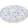 White stoneware plates with blue spots, set of 4 - Partito Sprinkles - Kare Design