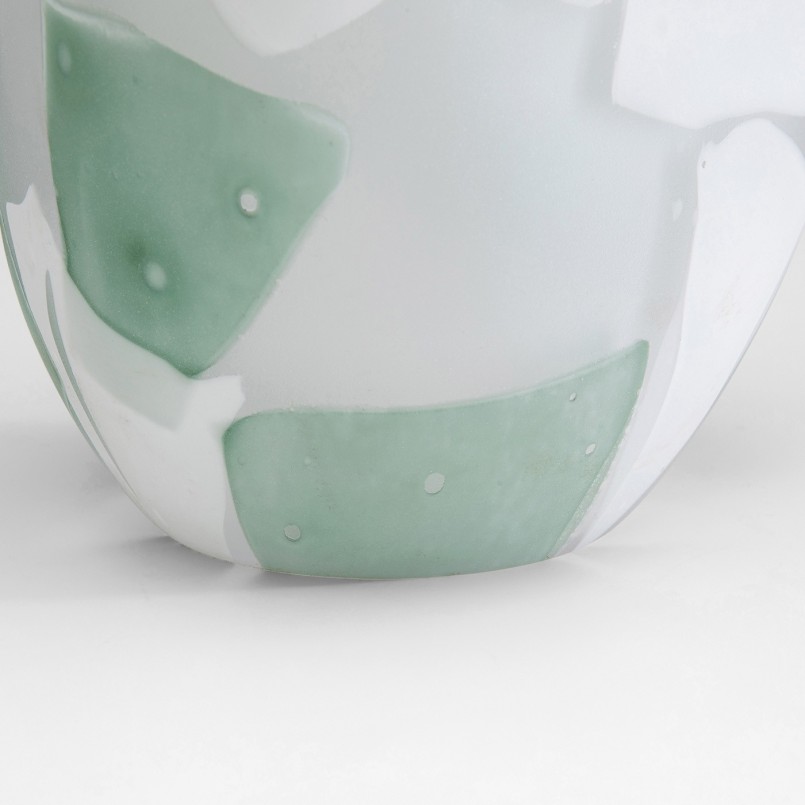 Vase en verre vert et blanc - Galicia - Kare Design