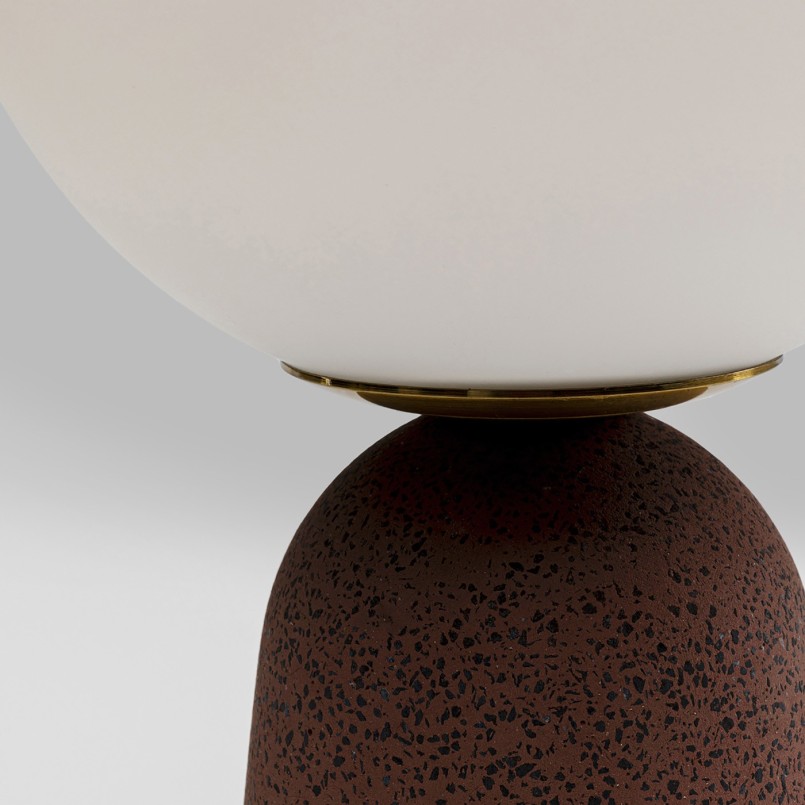 White glass and red cement lamp - Bollie - Kare Design