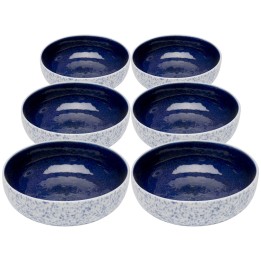 Witte steengoed kommen met blauwe vlekken - Partito Sprinkles - Kare Design