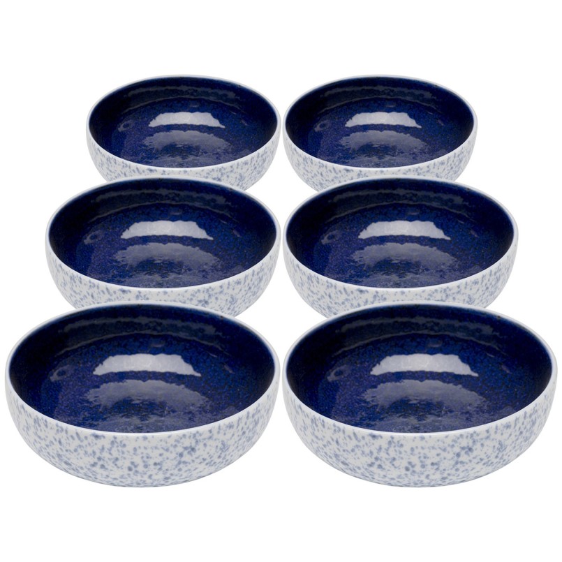 Witte steengoed kommen met blauwe vlekken - Partito Sprinkles - Kare Design