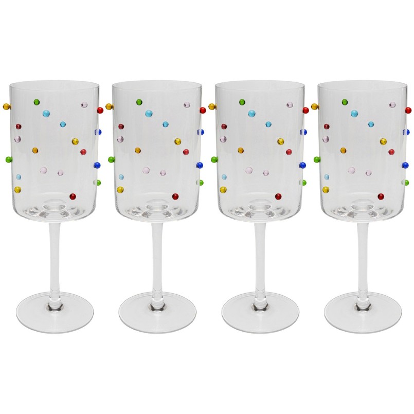 Verres à vin billes multicolores 3D - Party Dots - Kare Design
