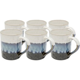 Stoneware mugs in white, blue, brown and green - Brezza - Kare Design