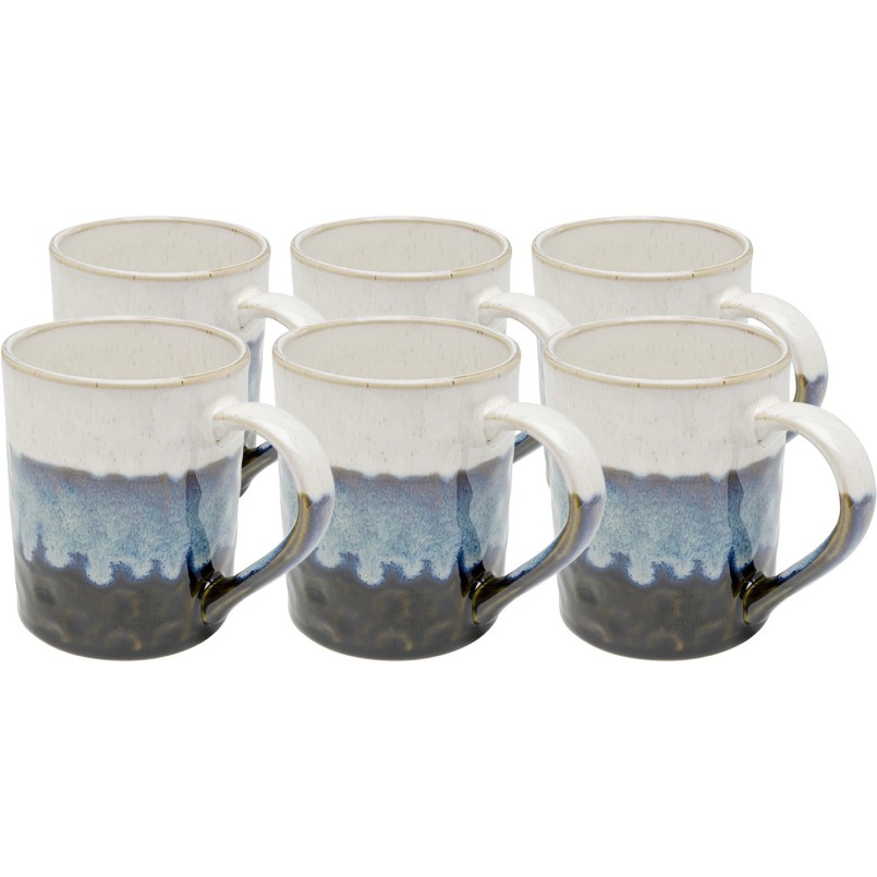 Stoneware mugs in white, blue, brown and green - Brezza - Kare Design