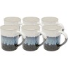 Mugs en grès blanc, bleu, marron et vert - Brezza - Kare Design